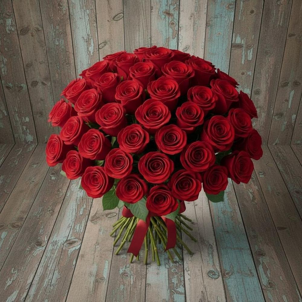 Букет 55 Красных роз Фридом в Кукморе