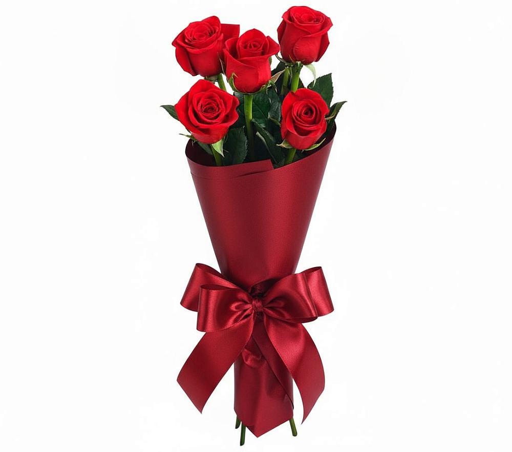 Букет 5 Красных роз Эдлесс Лав в Кукморе