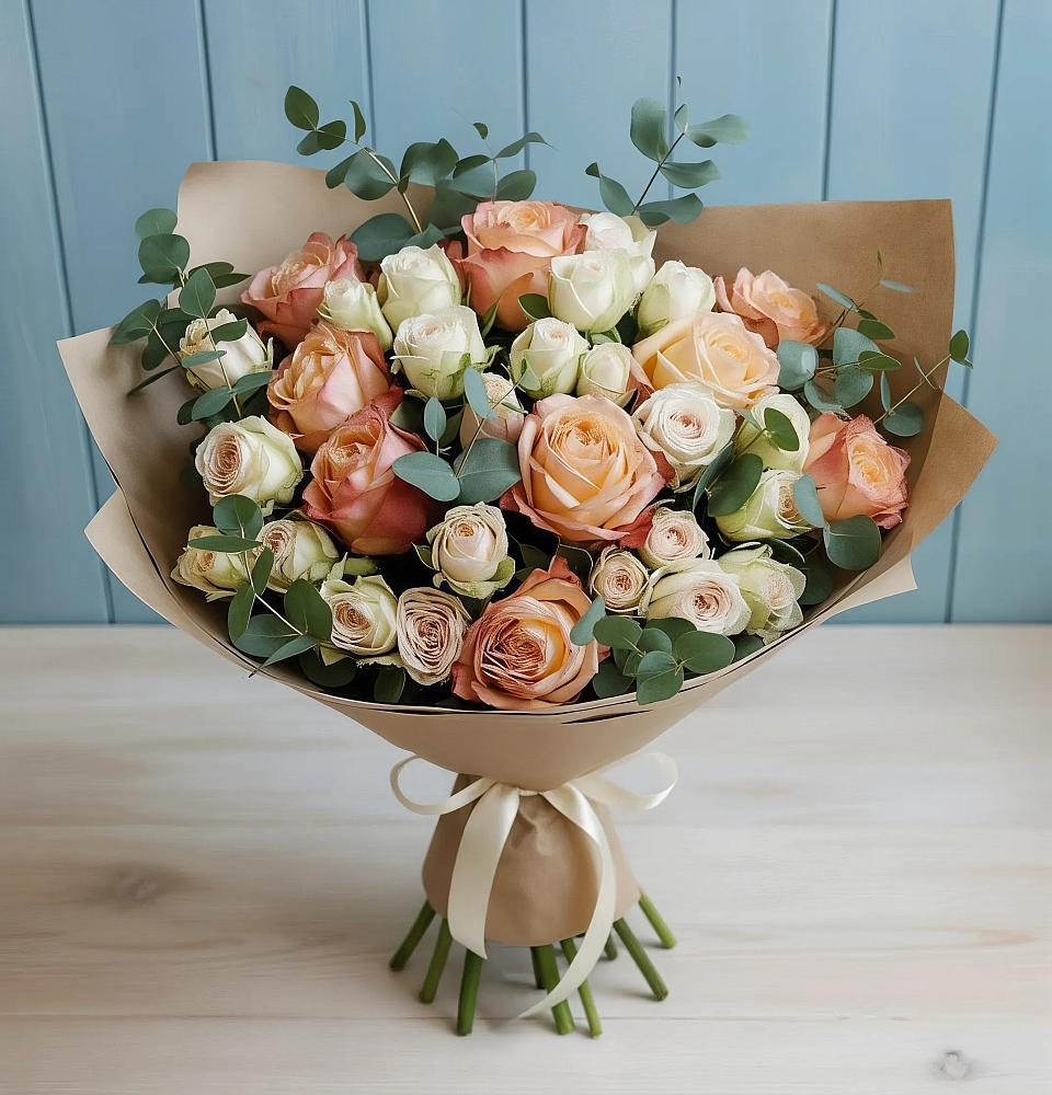 Букет цветов из: Альстромерии и Розы в Кукморе