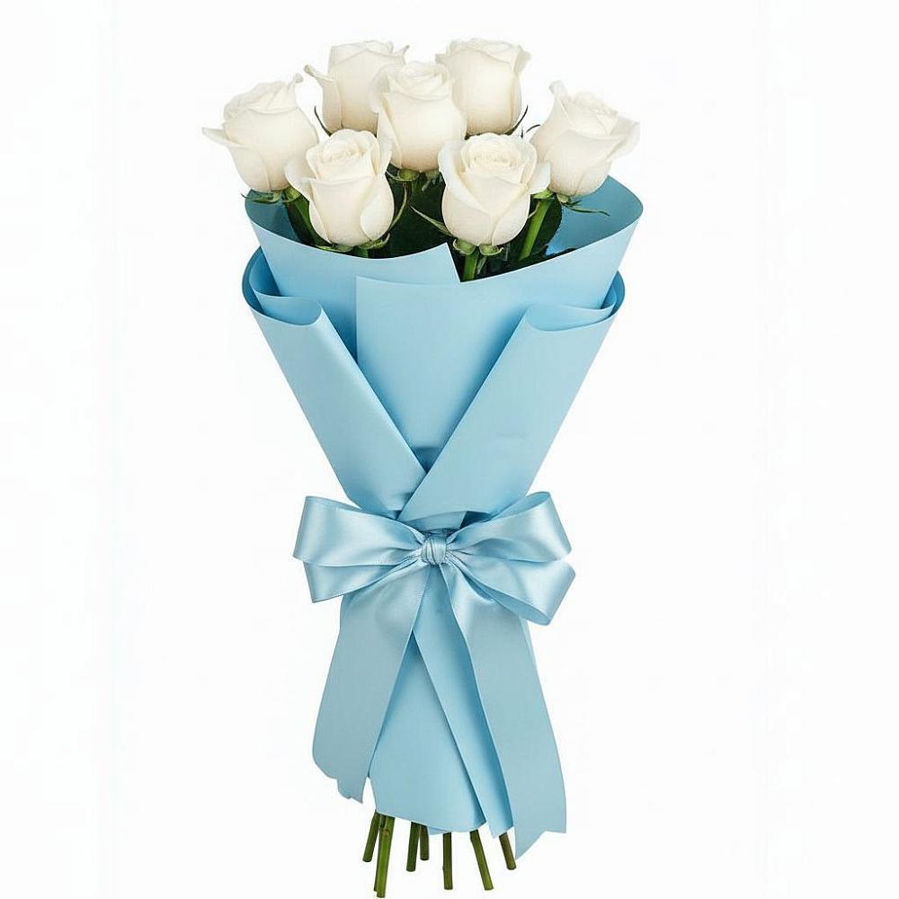 Букет 7 белых роз Проуд в Кукморе