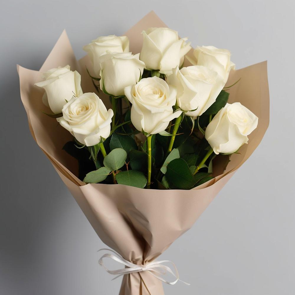 Букет 9 Белых роз Эдлесс Лав в Кукморе