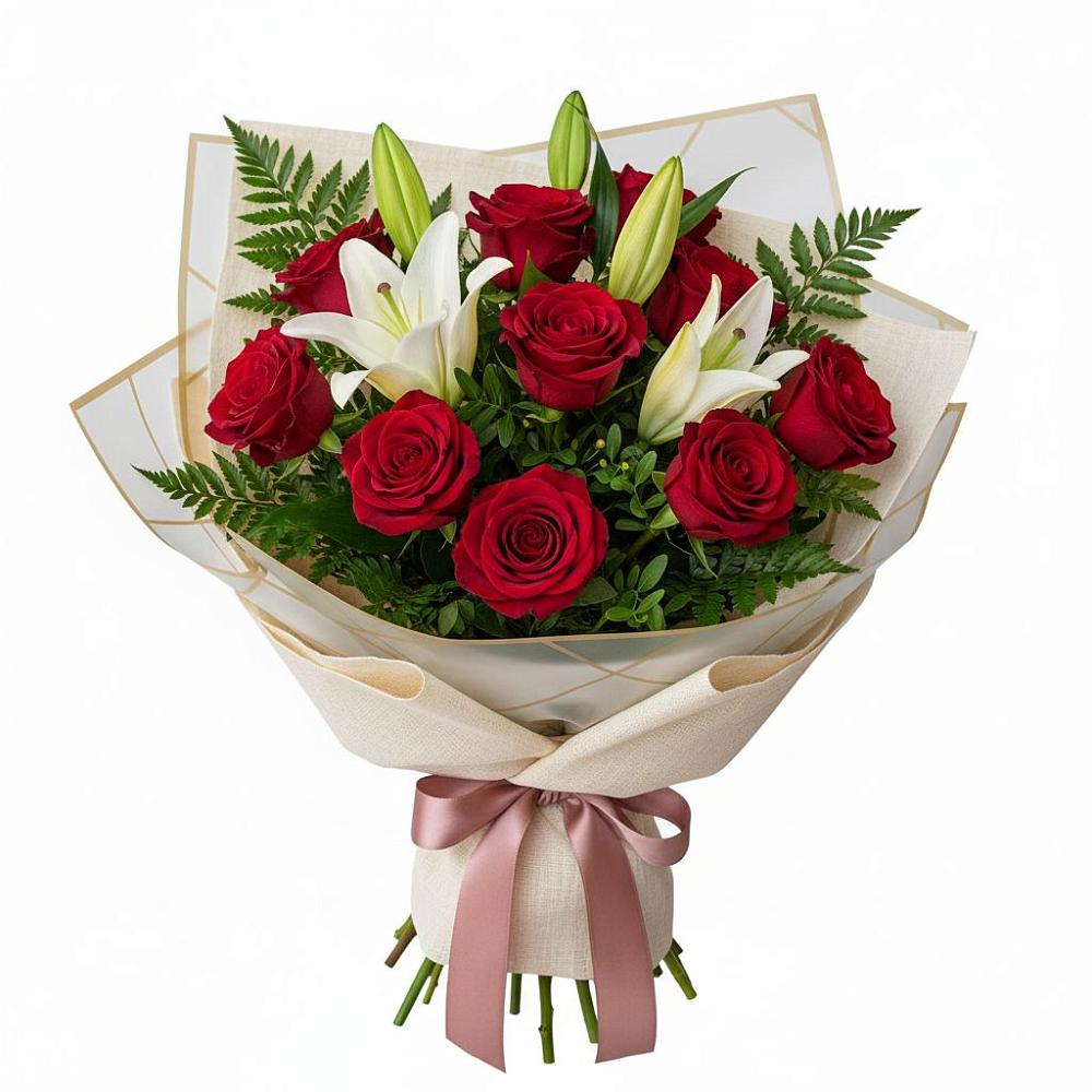 Букет цветов из: Лилии и Розы в Кукморе