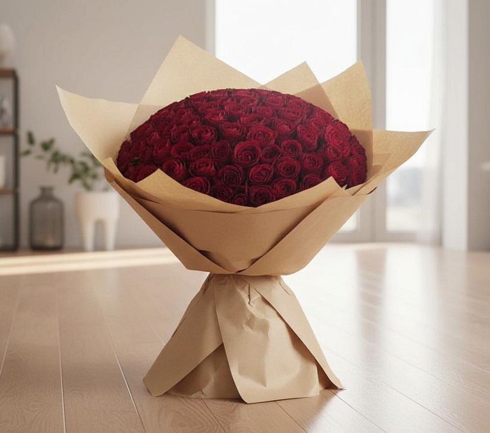 Букет 101 Красная роза в Кукморе