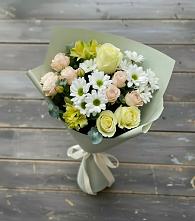 Букет цветов из:  Альстромерии, Розы и Хризантемы в Кукморе